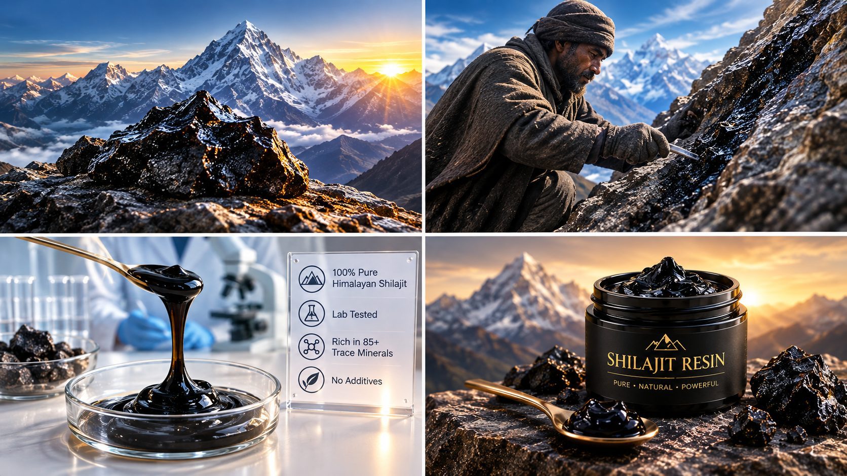 Raw Shilajit Resin sourced from Himalayan high-altitude rock strata